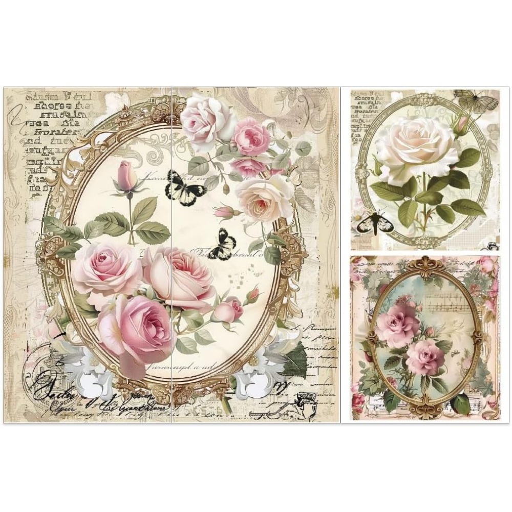 Vintage Home Textiles - 3 шт./компл. переводные наклейки с розами