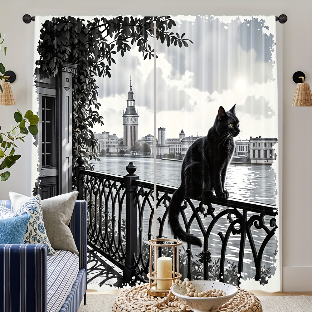 Штора «Чёрный кот», занавеска  – обзор и цена Home Textiles London