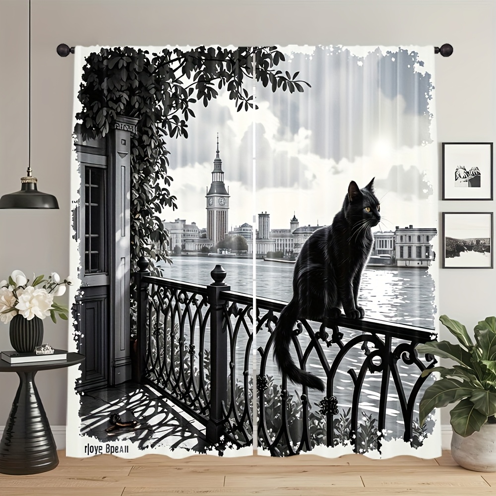 Штора «Чёрный кот», занавеска  – обзор и цена Home Textiles London